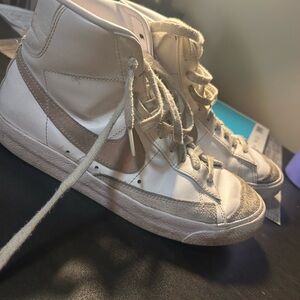 Nike White and rose pink High-Top Sneakers